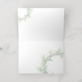 パーソナライズされたフォトウォーターカラーホリーリース 箔グリーティングカード (内側レイダウン)