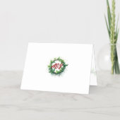 パーソナライズされたフォトウォーターカラーホリーリース 箔グリーティングカード (裏面)