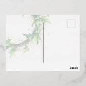 パーソナライズされたフォトウォーターカラーホリーリース 箔シーズンポストカード (裏面)