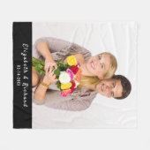 パーソナライズされたフォトカップルカスタム文字 フリースブランケット (正面(横))