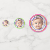 パーソナライズされたフォトカラーズブルー銀金ゴールド縁ど コンフェッティ (裏面)