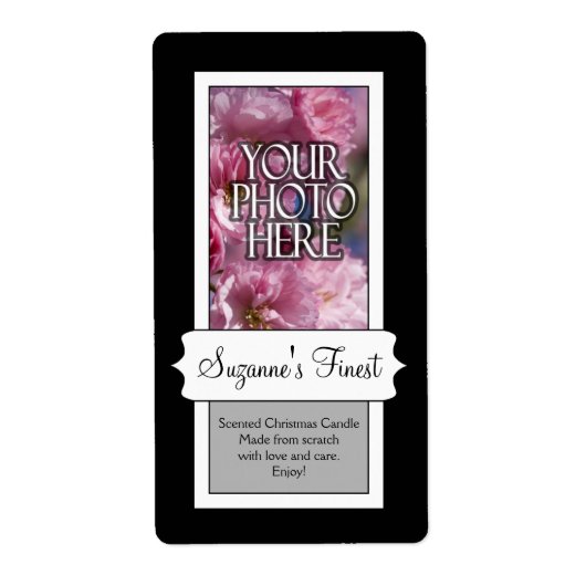 パーソナライズされたフォトキャンドルまたはキャニングJARラベル ラベル (正面)