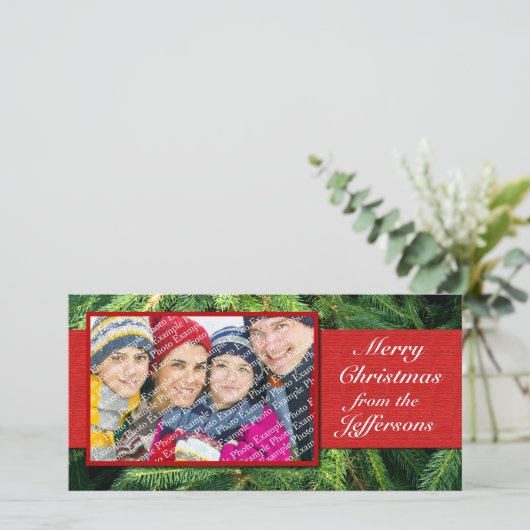 パーソナライズされたフォトクリスマスカードクリスマス休日 シーズンカード (スタンド正面)