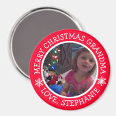 パーソナライズされたフォトクリスマススノーフレーク磁石 マグネット (正面/裏面)