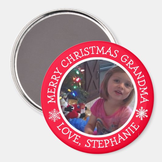 パーソナライズされたフォトクリスマススノーフレーク磁石 マグネット (正面/裏面)