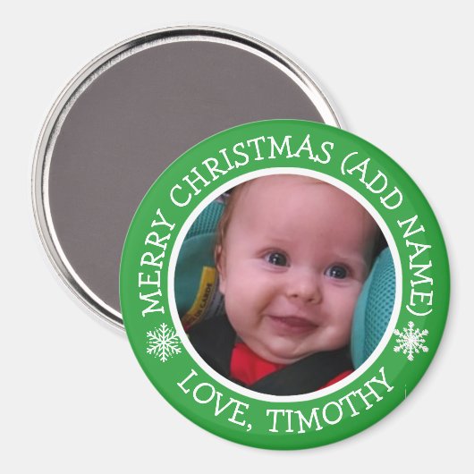 パーソナライズされたフォトクリスマススノーフレーク磁石 マグネット (正面/裏面)