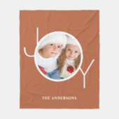 パーソナライズされたフォトクリスマスホリデーラスト フリースブランケット (正面)