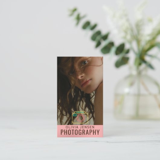 パーソナライズされたフォトグラファーモダンの名刺 名刺 (スタンド正面)