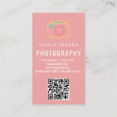 パーソナライズされたフォトグラファーモダンの名刺 名刺 (裏面)