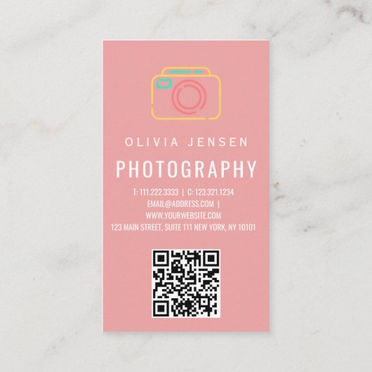 パーソナライズされたフォトグラファーモダンの名刺 名刺 (裏面)