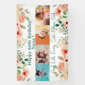 パーソナライズされたフォトコラージュ奈々おばあちゃんの誕生日 横断幕 (縦)