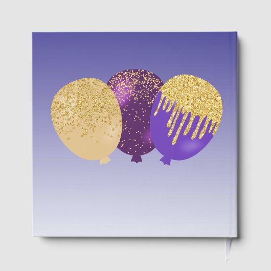 パーソナライズされたフォトパープルグリッター21歳の誕生日 ゲストブック (裏面)