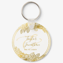 パーソナライズされたフォトホワイト金ゴールドフラワーシック結婚ズ