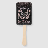 パーソナライズされたフォトラグジュアリー35誕生日 ハンドファン (正面)