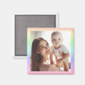 パーソナライズされたフォトレインボーカラフルエレガントおもしろい マグネット (正面/裏面)