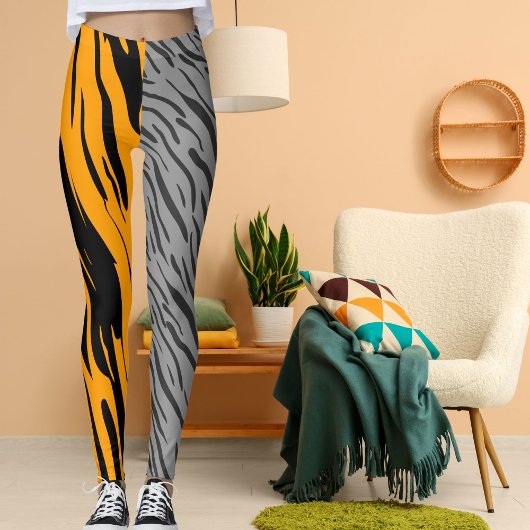 パーソナライズされたフォトレオパード野生猫パターン動物 レギンス