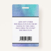 パーソナライズされたフォトロゴバーコードティール(緑がかった色)ID会社 バッジ (裏面)