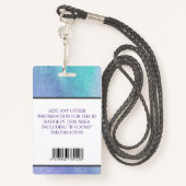 パーソナライズされたフォトロゴバーコードティール(緑がかった色)ID会社 バッジ (裏面ランヤード)