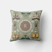 パーソナライズされたフォークアート昆虫モノグラム クッション (裏面)