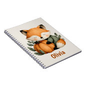 パーソナライズされたフクロウのカボチャのハロウィンデザイン ノートブック (右側)
