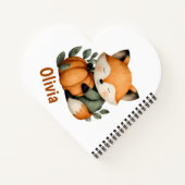 パーソナライズされたフクロウのカボチャのハロウィンデザイン ノートブック (裏面)