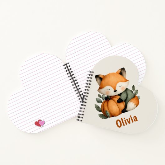 パーソナライズされたフクロウのカボチャのハロウィンデザイン ノートブック (内部)