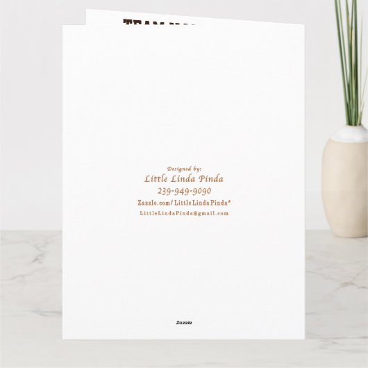 パーソナライズされたフットボールコーチカード、プレーヤーの名前 サンキューカード (裏面)