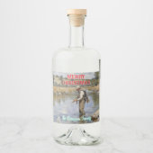 パーソナライズされたフライ釣り陽気なクリスマス リキュールボトルラベル (正面)