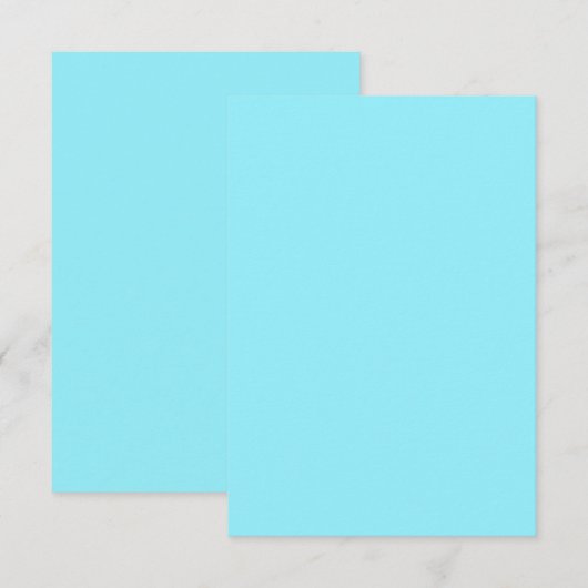 パーソナライズされたフラットな感謝カード-さわやかなアクアカラー サンキューカード (正面/裏面)