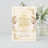 パーソナライズされたフラットなSave The Dateカード セーブザデート (スタンド正面)