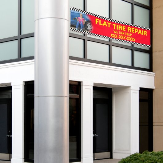 パーソナライズされたフラットタイヤ修理救済私たちは大きく出来る 横断幕 (ビルの外側)