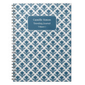 パーソナライズされたフランスのタペストリー青と白 ノートブック (正面)