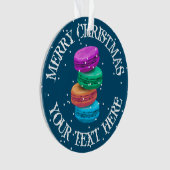 パーソナライズされたフランスのマカロンのクリスマス写真 オーナメント (正面)