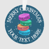 パーソナライズされたフランスのマカロンのクリスマス写真 オーナメント (正面)