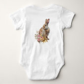 パーソナライズされたフランスのヴィンテージバラ ベビーボディスーツ (裏面)