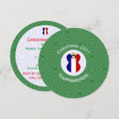 パーソナライズされたフランスの天使クリスマスフラグ 招待状 (正面/裏面)