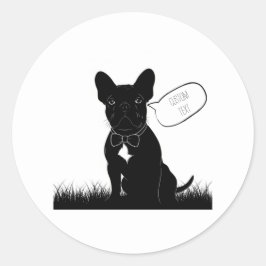 パーソナライズされたフランスのBulldog Laptopシール ラウンドシール