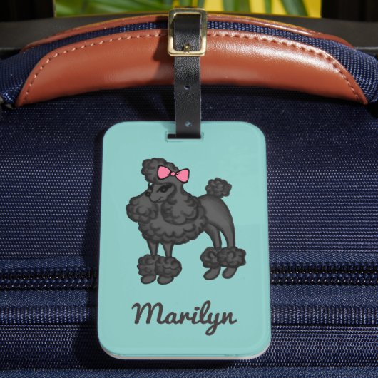 パーソナライズされたフランスのPoodleラゲッジタグ ラゲッジタグ (正面インサイチュ2)