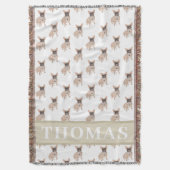 パーソナライズされたフランチェ(マスク付き) スローブランケット (正面縦)