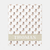 パーソナライズされたフランチェ（マスク付き） フリースブランケット (正面)