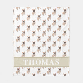 パーソナライズされたフランチェ（マスク付き） フリースブランケット