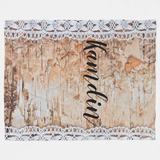 パーソナライズされたフリーススローカントリーの木のレースt フリースブランケット (正面(横))