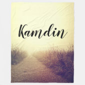 パーソナライズされたフリーススローサンライズパスウェイ フリースブランケット (正面)