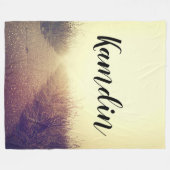 パーソナライズされたフリーススローサンライズパスウェイ フリースブランケット (正面(横))