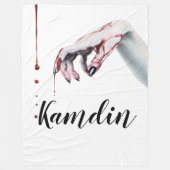 パーソナライズされたフリーススローゾンビ血ドリップヴァンパイア フリースブランケット (正面)