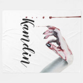 パーソナライズされたフリーススローゾンビ血ドリップヴァンパイア フリースブランケット (正面(横))