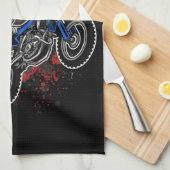 パーソナライズされたフリースタイルモトクロスレーシングFMXトリック キッチンタオル (四つ折り)