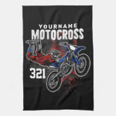 パーソナライズされたフリースタイルモトクロスレーシングFMXトリック キッチンタオル (縦)