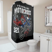 パーソナライズされたフリースタイルモトクロスレーシングFMXトリック シャワーカーテン (インサイチュ)