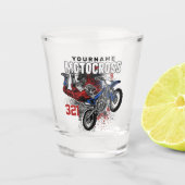 パーソナライズされたフリースタイルモトクロスレーシングFMXトリック ショットグラス (正面)